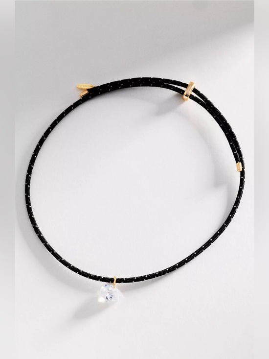 Anthropologie Jewelry - NWT Anthropologie Adjustable Corded Crystal Pendant Necklace, Black